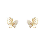 Elegant Zirconia Butterfly Stud Earrings