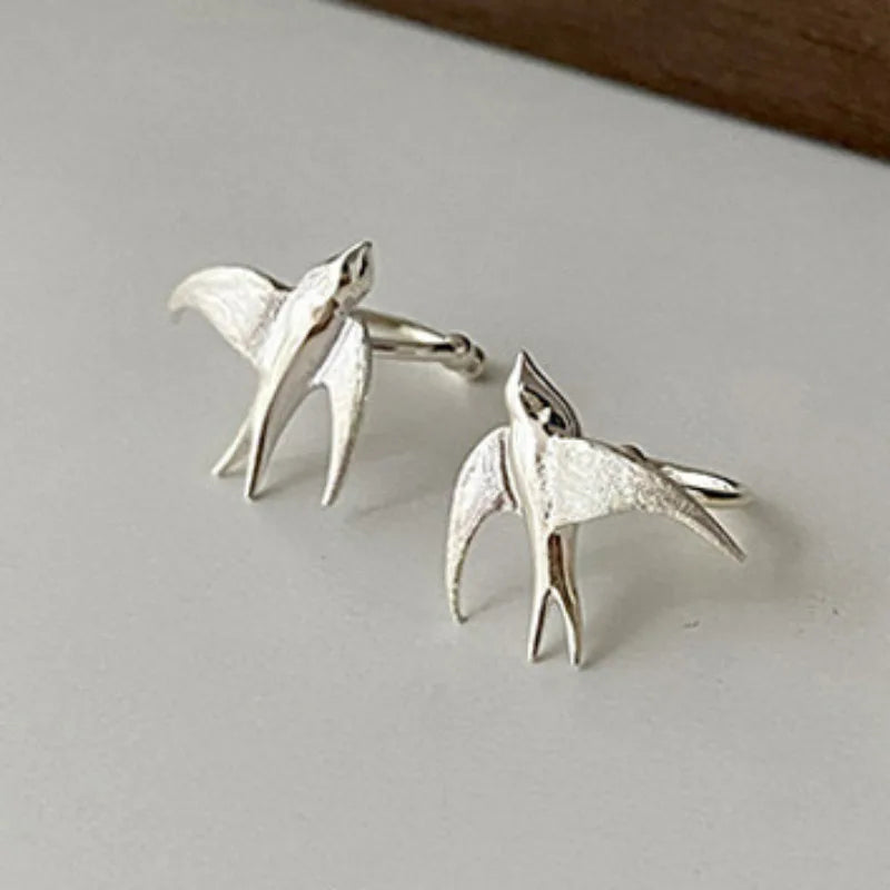 Beautiful Silver Zwaluwnest Clip-On Earrings