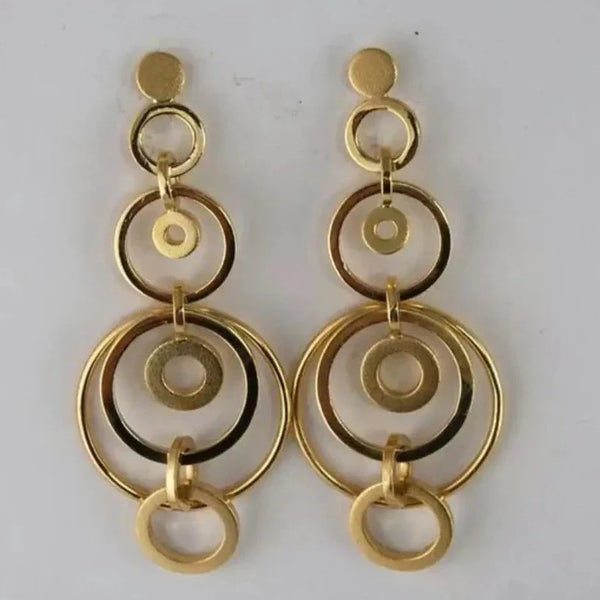 Vintage Gold Spiral Drop Earrings