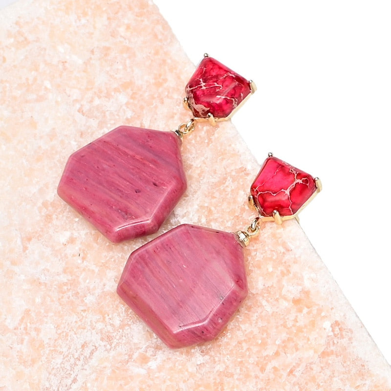Keizer Rhodochrosite Drop Earrings
