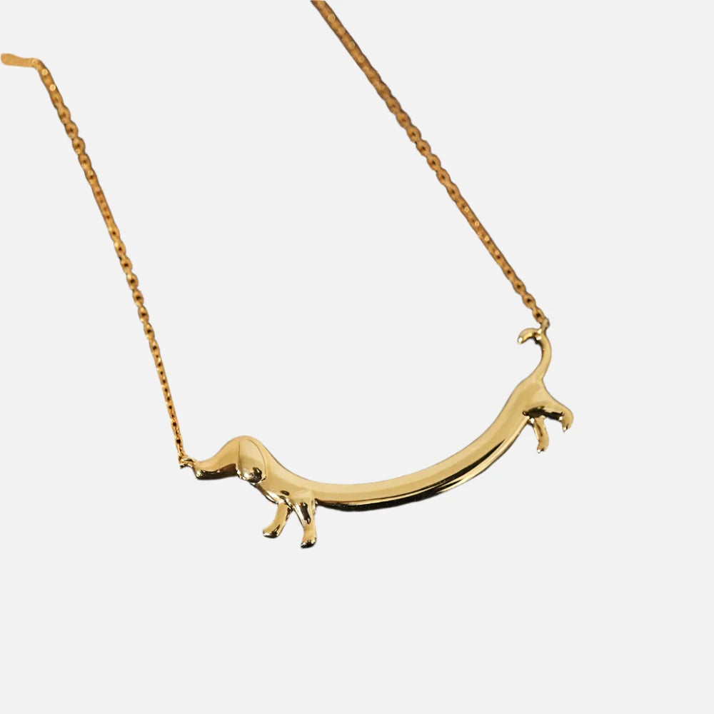 Gold Dachshund Necklace