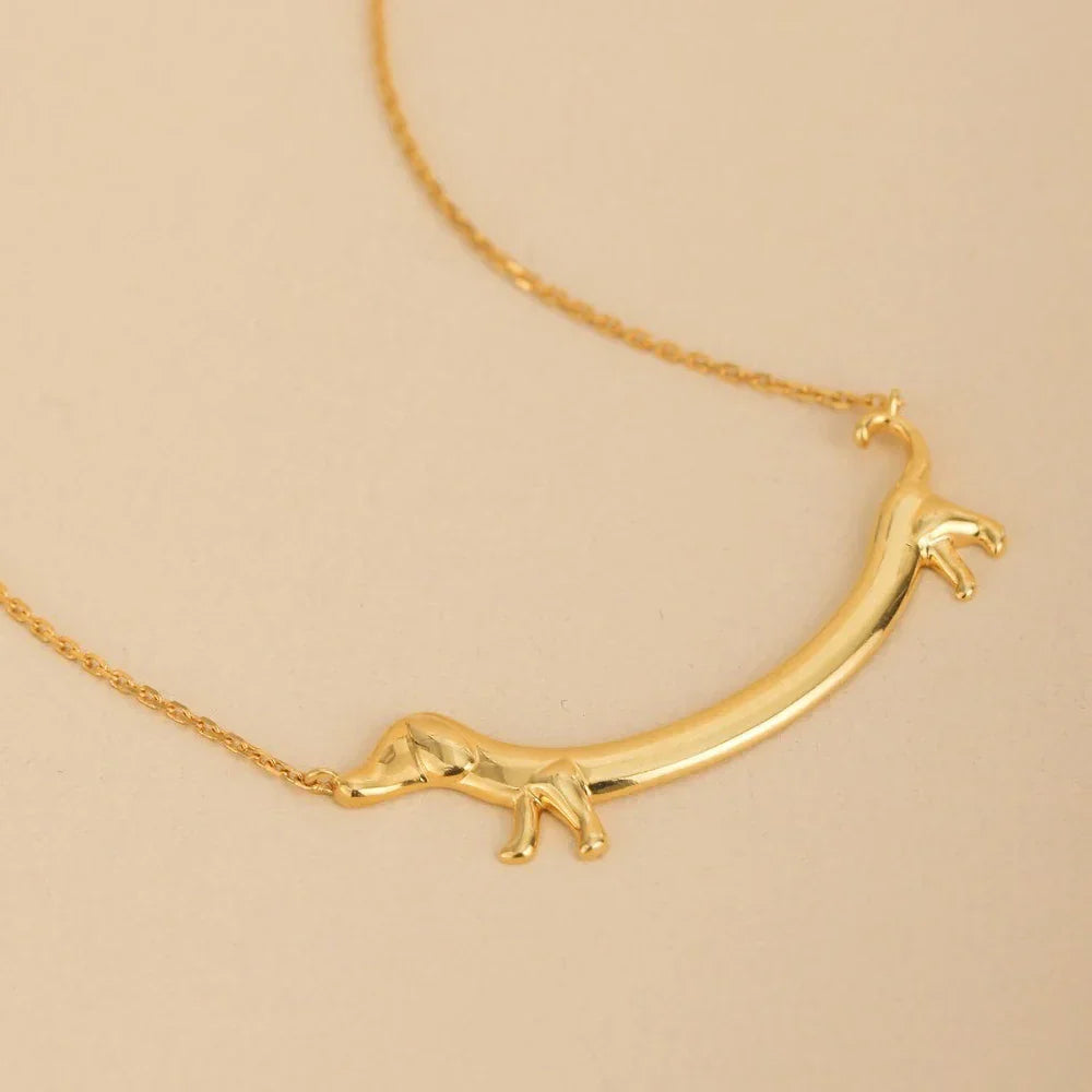 Gold Dachshund Necklace