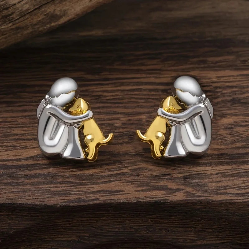 Silver & Gold Two-Tone Huggie Earrings