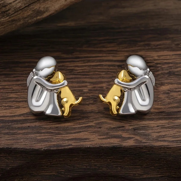 Silver & Gold Two-Tone Huggie Earrings