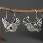 Boho Vogel-Inspiratie Drop Earrings – Zilverkleurig