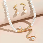 Natural Pearl Necklace & Earrings Set
