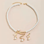 Natural Pearl Necklace & Earrings Set