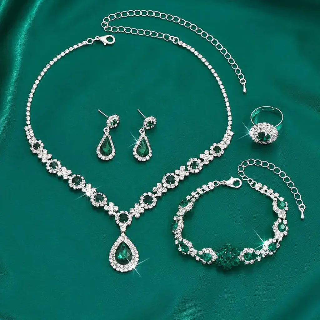 Adriana White Gold Jewellery Set
