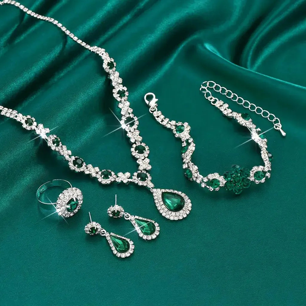 Adriana White Gold Jewellery Set
