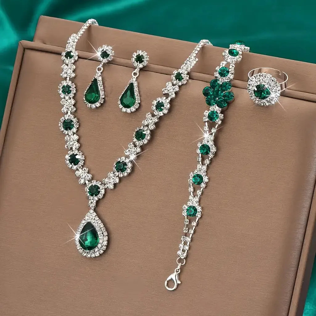 Adriana White Gold Jewellery Set
