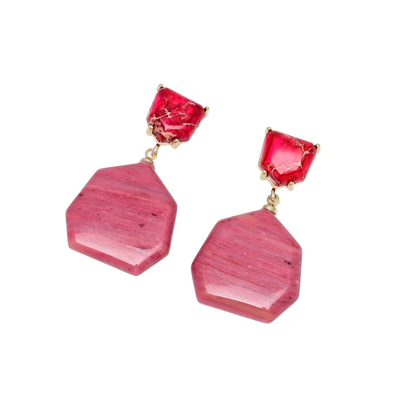 Keizer Rhodochrosite Drop Earrings