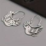 Boho Vogel-Inspiratie Drop Earrings – Zilverkleurig