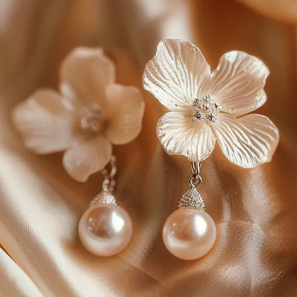 White Petal Earrings