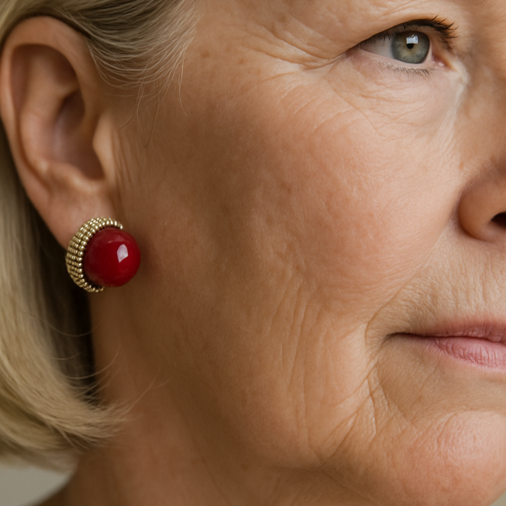 Red Pearl Earrings