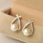 Pearl & Woven Crystal Earrings