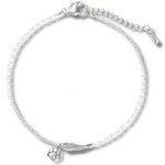 Silver Memorial Bracelet with Engelenvleugel & Paw Print | Handmade