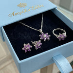 Amethyst Jewelry Set | White Gold