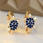 Sea Turtle Earrings with Sparkling Zirconia