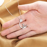 Sterling Silver Cat, Moon & Star Pendant