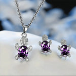 Beautiful Sea Turtle Necklace with Matching Earrings