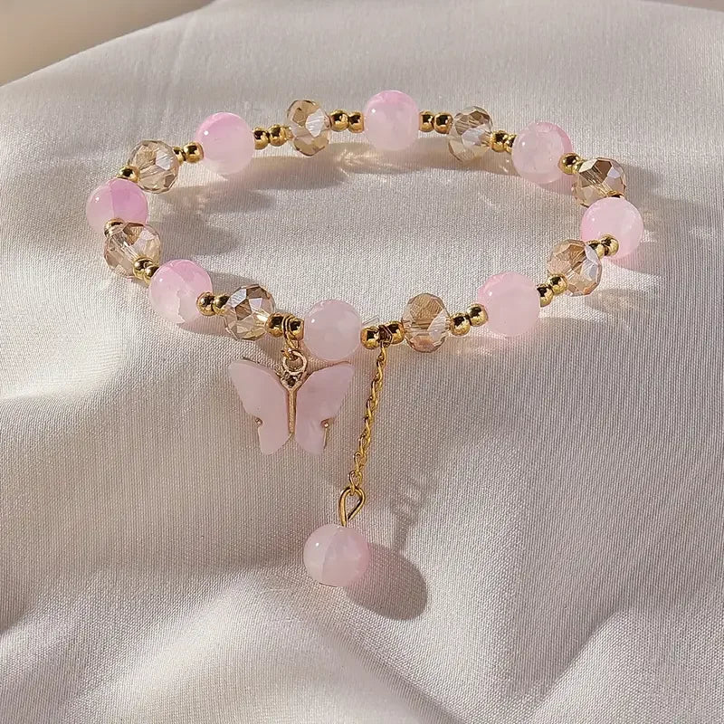 Beautiful Butterfly Beaded Rekarmband