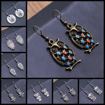 Vintage Owl Bohemian Drop Earrings