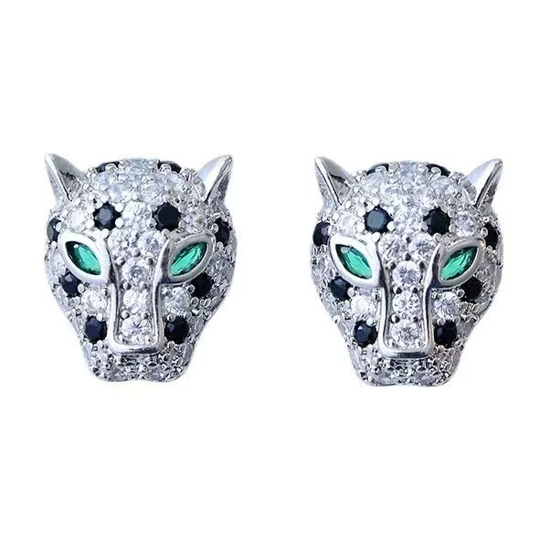 Colourful Leopard Crystal Statement Earrings