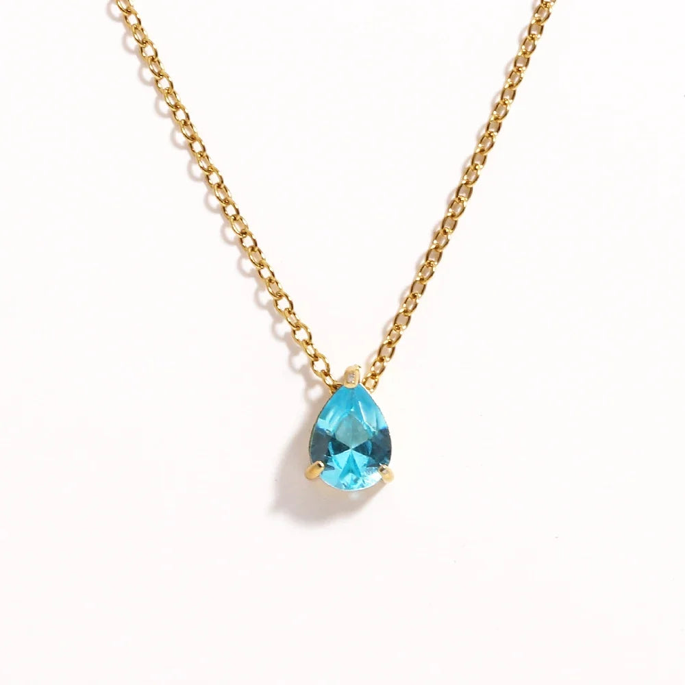 Crystal Drop Birthstone Necklace