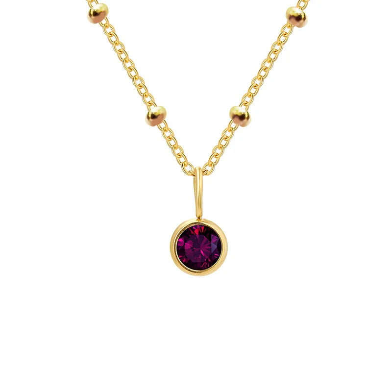 Delicate Birthstone Beaded Necklace