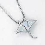 Manta Ray Blue Opal Necklace