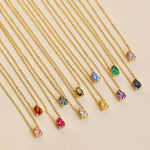 Crystal Drop Birthstone Necklace