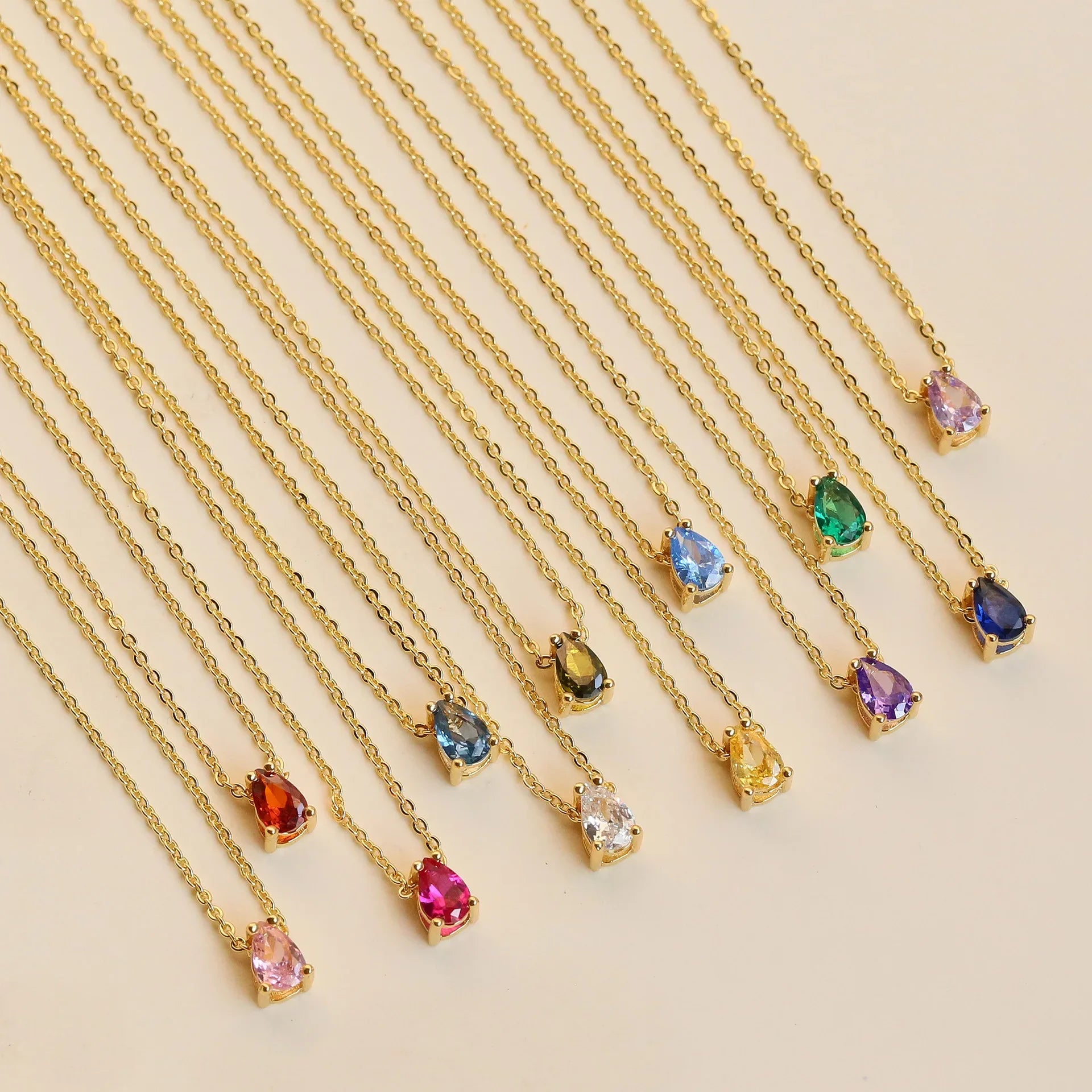 Crystal Drop Birthstone Necklace