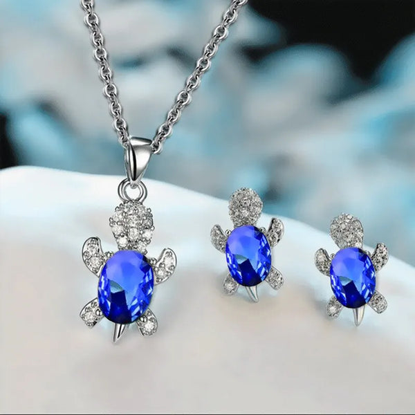 Sea Turtle Necklace with Bonus Earrings