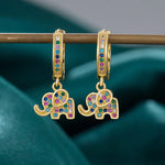 Rainbow Elephant Earrings