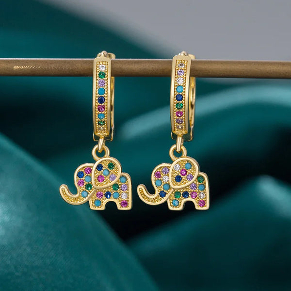 Rainbow Elephant Earrings