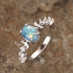 Moonlit Opal Ring with Celestial Sparkle