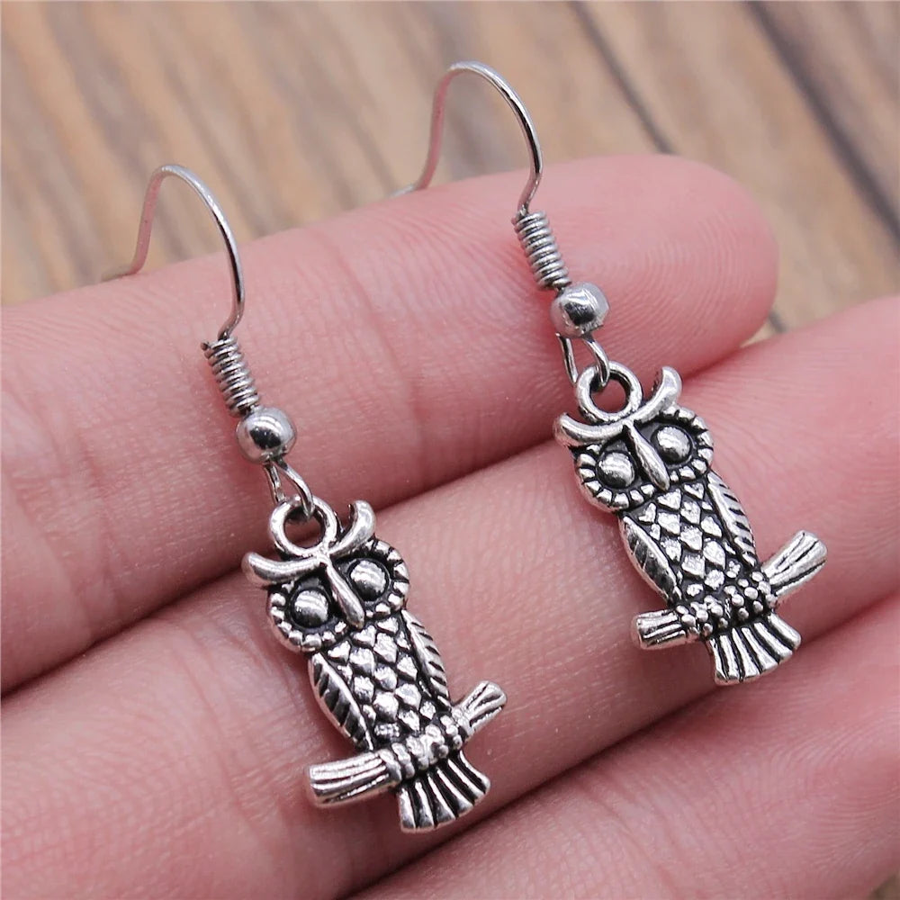 Vintage Owl Bohemian Drop Earrings