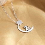 Sterling Silver Cat, Moon & Star Pendant