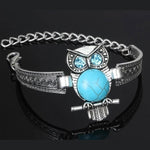 Vintage Owl Turquoise Bedelarmband