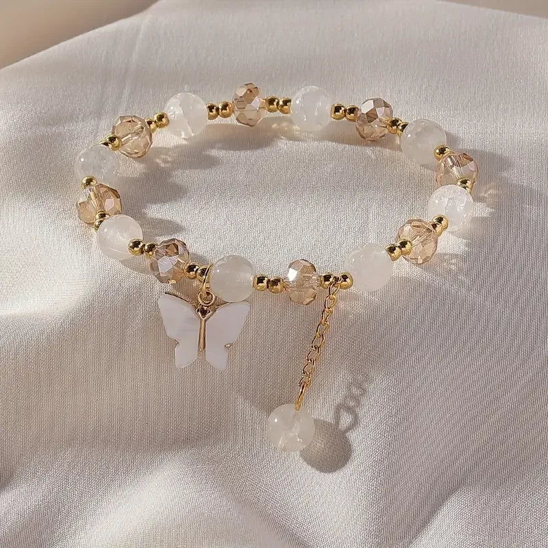 Beautiful Butterfly Beaded Rekarmband