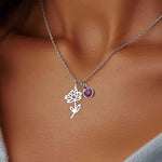 Personalized Birthstone & Birth Flower Necklace