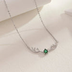 Antler Necklace with Delicate Heart Charm