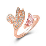 Swan Crystal Ring — Adjustable Rose Gold