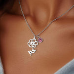 Personalized Birthstone & Birth Flower Necklace