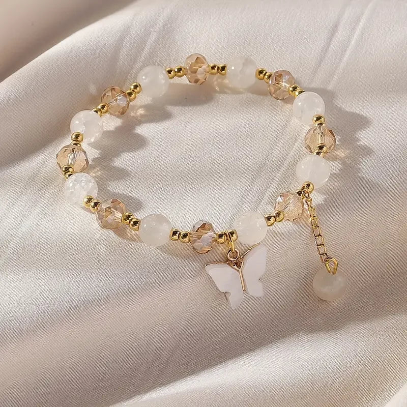 Beautiful Butterfly Beaded Rekarmband