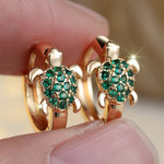 Sea Turtle Earrings with Sparkling Zirconia