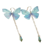 Blue Butterfly Crystal Tasje Earrings