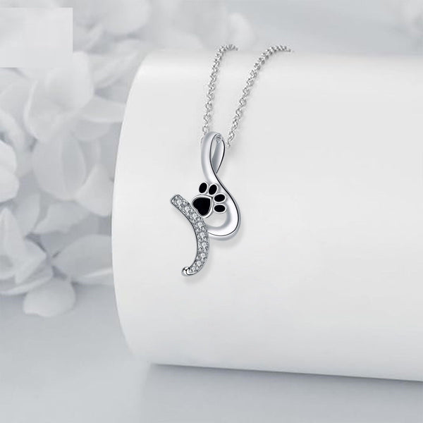 Delicate Paw Print Pendant Necklace