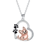 Heart-Shaped Dog Pendant Necklace