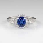 Sapphire Halo Vintage Ring